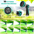 AUOSHI Retractable Garden Hose Reel 1/2" 100ft Automatic Hose Reel with 10 Function Sprayer Nozzle Wall Mount 180 Deg Swivel Bracket Hose Reel with Any Length Lock Slow Return System