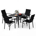 Tangkula 5 Pieces Patio Dining Set for 4 with Umbrella Hole