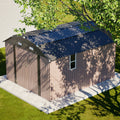 AECOJOY 10x12 FT Large Metal Outdoor Storage Shed with Floor Frame, Heavy-Duty Storage Building with Diamond Roof