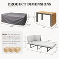 AECOJOY 4 Piece Metal Patio Furniture Set with Waterproof Cover, Convertible Outdoor Daybed with Coffee Table
