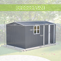 AECOJOY 12x8 Ft Outdoor Storage Shed, XL Heavy-Duty Steel Building with Window