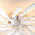 Garwarm Dimmable Ceiling Fan with Light and Remote Control, 27" Small Flush Mounted Ceiling Fan