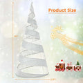 5 FT Pre - lit Christmas Cone Tree, Artificial Spiral Conic Tree with 300 Warm White & 250 Cold White LED Lights, Xmas Holiday Decor for Home Party