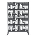 Accreate Decorative Wrought Privacy Screen - Easy Snap - Together Room Divider for Indoor/Outdoor Use, Breathable Wind - Resistant Partition with Anti - Tip Base (6x3.8ft)