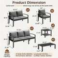 AECOJOY Metal Patio Furniture Set, 7 Seats Modern Outdoor Furniture with Deep Cushions