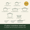 Cuisinart Chefs Classic 17 Piece Stainless Steel Cookware Set