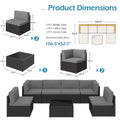 AECOJOY 7 Piece Outdoor Patio Furniture Set, Black & Dark Gray