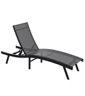 AECOJOY Outdoor Chaise Lounge, All Weather Pool Lounge Chairs Ergonomic Design (Dark Grey, 2 PCs)