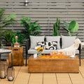 2-Piece Propane Fire Pit Table Set with 20 Gal. Tank Side Table, 48" 50,000 BTU Rectangular Outdoor Gas Fire Table w/Waterproof Cover for Patio Garden