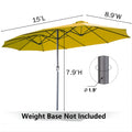 AECOJOY 15x9ft Double-Sided Patio Umbrella, Yellow