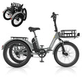ABORON 3.0 Fat Tire Electric Trike for Senior Foldable E - Bike, 500W Motorized Tricycle Adult 20" Folding 3 Wheel Electric Commute Bike Trike W/48V
