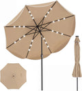 Tangkula 10 FT Solar Patio Umbrella with Base Included