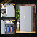 SOLAURA 71" Metal Garage Storage Cabinet with Locking Doors and Adjustable Shelves for Home, Office(Black)