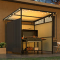 AECOJOY 6' x 6' Gazebo Outdoor Pergola for Patio, Small Lean to Hardtop Grill Gazebo