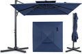Tangkula 10 FT Patio Cantilever Umbrella | Large Square Offset Hanging Umbrella w/ 360° Rotation