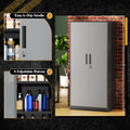 SOLAURA 71" Metal Garage Storage Cabinet with Locking Doors and Adjustable Shelves for Home, Office(Black)