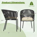 Tangkula Patio Chairs Set of 4 Upholstered Accent Chairs w/Curved Backrest