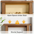 Fnova 48" Wooden Two - Person Backless Entryway Bench with Under - Bench Storage for Outdoor Garden, Living Room, Bedroom, Dining Room, Hallway