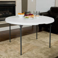 Lifetime 48 in Round Fold - in - Half Table, Indoor/Outdoor Essential, White Granite (280064)