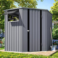 AECOJOY Corner 6x6 Storage Sheds & Outdoor Storage with Openable Windows & Lockable Doors, Utility and Tool Storage
