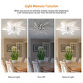 Garwarm Dimmable Ceiling Fan with Light and Remote Control, 27" Small Flush Mounted Ceiling Fan