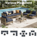 AECOJOY 7-Piece Patio Outdoor Furniture Set, Boho Outdoor Sectional Set, Dark Brown&Dark Grey