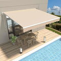AECOJOY 8.2'×6.5' Manual Retractable Awning Sun Shade, Patio Awning Canopy