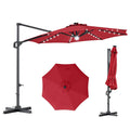Tangkula 10ft Patio Umbrella 35 LED Lights Aluminum Pole 360 Degree Rotation