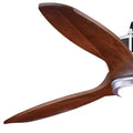 Vaxcel Curtiss Satin Brass Mid - Century Modern MCM Wood Propeller Ceiling Fan with LED Light Kit and Remote