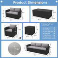 AECOJOY 7 PCS Outdoor Patio Furniture Sets with 2 Storage Boxes, Black & Grey