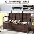 Tangkula 42 Gallon Outdoor Bench with Storage for Porch Backyard Poolside