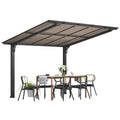 AECOJOY 10' x 8' Gazebo Outdoor Pergola for Patio, 8x10 Freestanding Lean to Hard Top Grill Gazebo