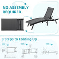 AECOJOY Outdoor Chaise Lounge, All Weather Pool Lounge Chairs Ergonomic Design (Dark Grey, 1 PCs)