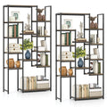 Tangkula 71” Tall Bookshelf 12 Storage Shelves Heavy-Duty Metal Frame Modern Freestanding Plant Display Rack