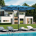 AECOJOY 15x9ft Double-Sided Patio Umbrella, Blue