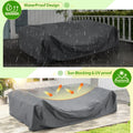 AECOJOY 4 Piece Metal Patio Furniture Set with Waterproof Cover, Convertible Outdoor Daybed with Coffee Table