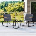 Tangkula 3 Pieces Patio Bistro Set Outdoor Fabric Conversation Set