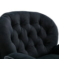Velvet Swivel Accent Chair with Ottoman, Modern Chaise Lounge Chair with Metal Frame and Footstool, Comfy Armchair Reading Chair