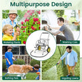 Garden Hose Reel Cart Holds 230FT of 5/8" Hose, Heavy - Duty Hose Cart with 2 Wheels & Storage Basket, Portable Water Hose Organizer for Yard