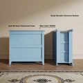 6 Drawer Dresser, Light Blue Elegant Chest of Drawers, Large Cabinet with Storage, Rustic Wood Chest of Drawers for Bedroom, Living Room, Hallway