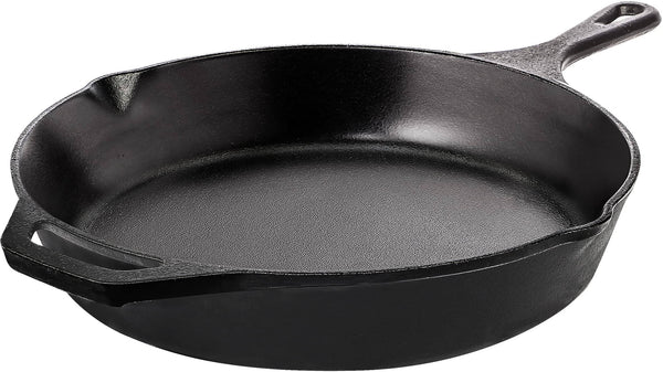 Utopia Kitchen - Saute Fry Pan - Chefs Pan, Pre-Seasoned Cast Iron Skillet - Nonstick Frying Pan 10.25 inch - Safe Grill Cookware for Indoor &