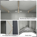 12 x 9.8 FT All-Weather Outdoor Storage Shed, Rustproof Galvanized Metal Utility Tool Shed w/Lockable Door, Pitched Roof, Windows