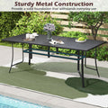 Tangkula 9 Piece Outdoor Dining Set 76” Rectangular Patio Table