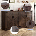71" Tall Farmhouse Kitchen Pantry Cabinet, 5 Layers Storage Cabinet with Adjustable Shelves, Farmhouse Pantry Cabinet with 4 Barn Doors