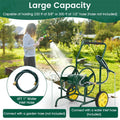Garden Hose Reel Cart Holds 230FT of 5/8" Hose, Heavy - Duty Hose Cart with 2 Wheels & Storage Basket, Portable Water Hose Organizer for Yard