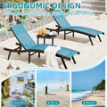 AECOJOY Outdoor Chaise Lounge, All Weather Pool Lounge Chairs Ergonomic Design (Blue, 1 PCs)
