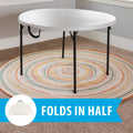 Lifetime 48 in Round Fold - in - Half Table, Indoor/Outdoor Essential, White Granite (280064)
