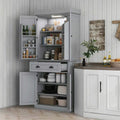 Spaco 17-Tier Kitchen Small Pantry Cabinet with 2 Doors and 6 Adjustable Shelves, Cabinet Pantry, Freestanding 5-Tier Shelving Pantries