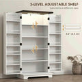 Spaco 17-Tier Kitchen Small Pantry Cabinet with 2 Doors and 6 Adjustable Shelves, Cabinet Pantry, Freestanding 5-Tier Shelving Pantries