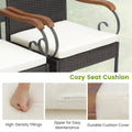 Set of 2, Outdoor PE Rattan Chairs with Soft Zippered Cushion, Heavy-Duty Metal Frame & All-Weather Wicker